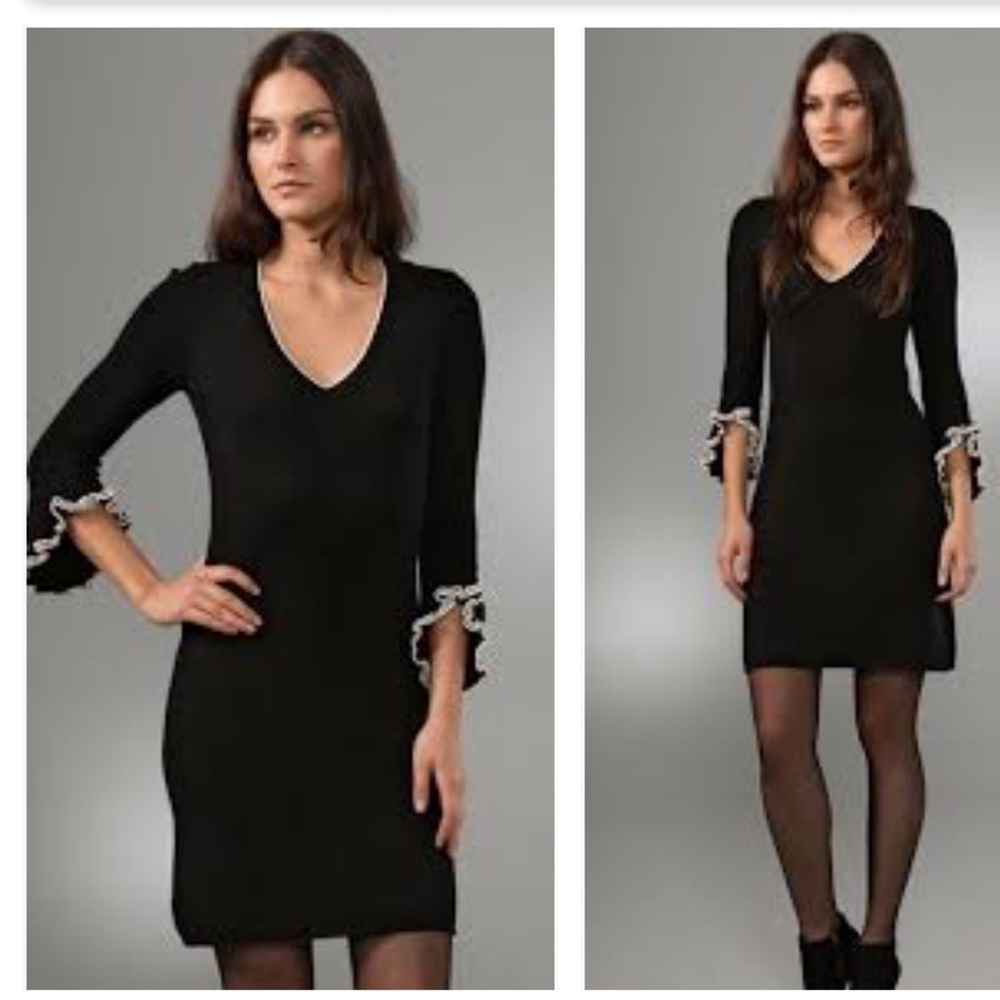 HOST PICK!!!🙌🏻 NWT Milly NY blk 100% cashmere ruffle cuff dress
